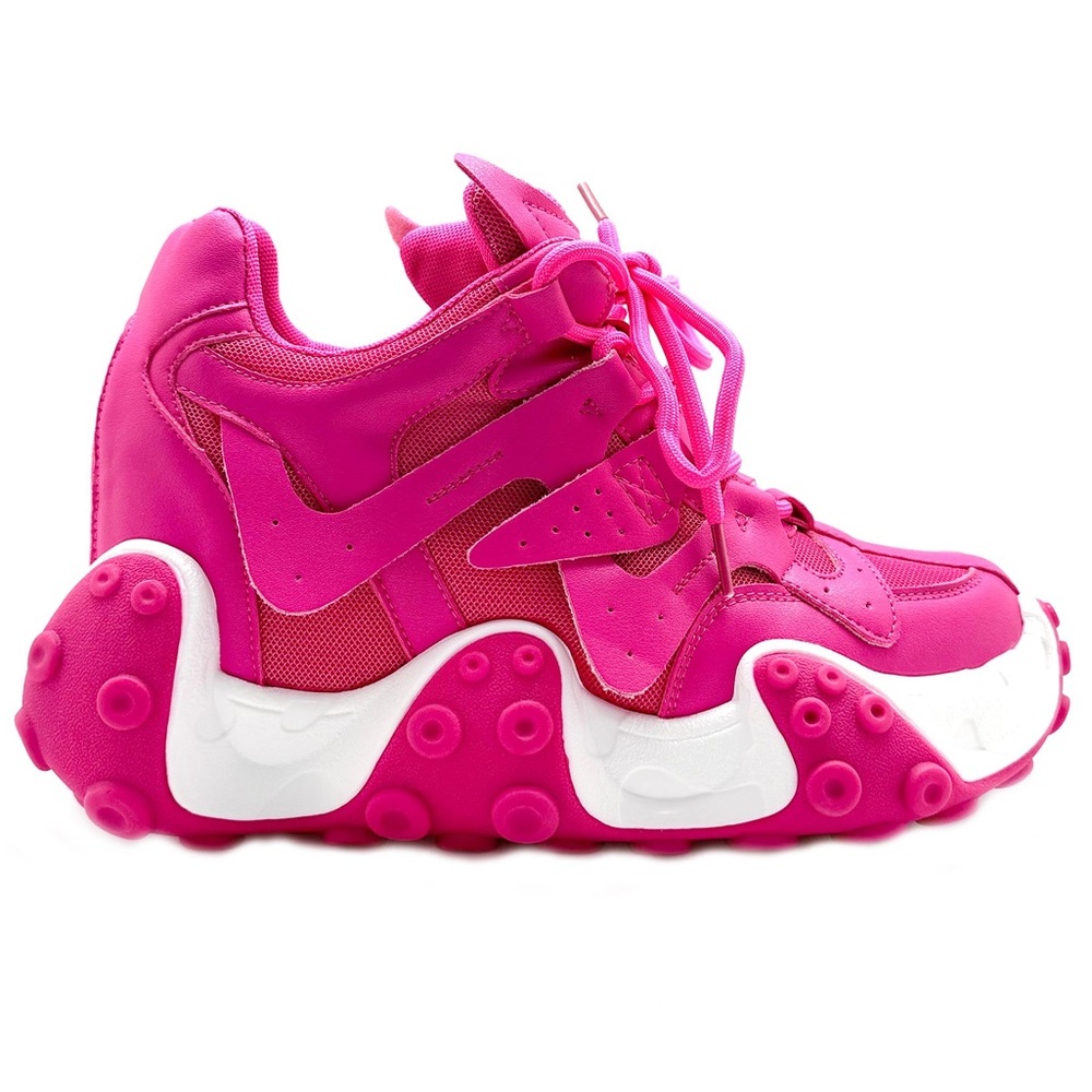CARAMBOLA 02 Magenta Matrix Pink Platform Sneakers